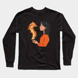 Fox Spirit And A Girl Long Sleeve T-Shirt